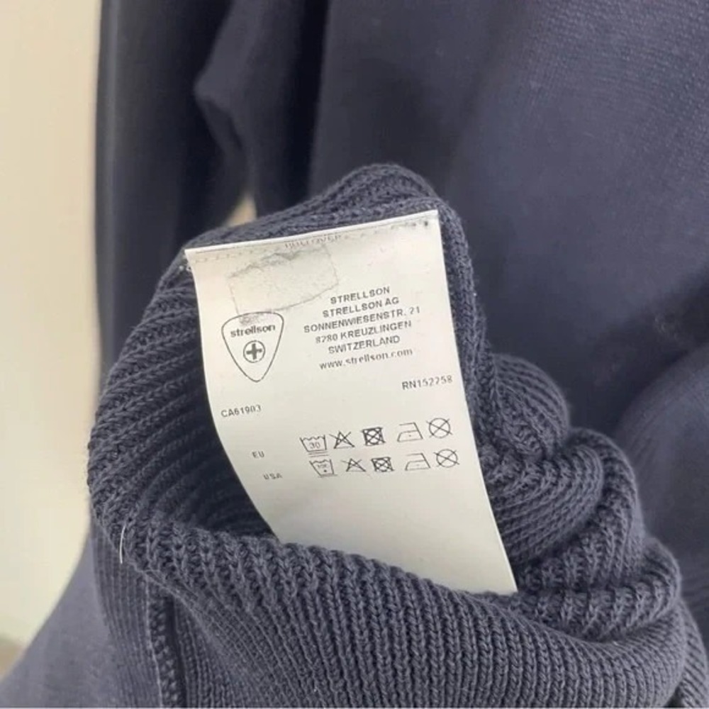 Strellson Sweater Anton-R Mercerized Cotton Blue Small - Picture 4 of 7